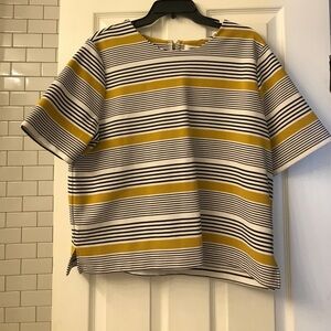 Black Yellow White Striped T Shirt